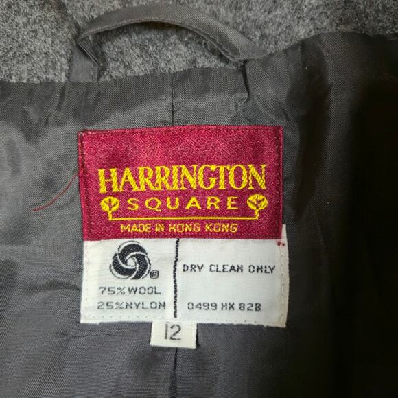 Harrington Square Vintage Women's Wool Blazer Size 12 Gray Preppy Career Classic - Picture 3 of 9